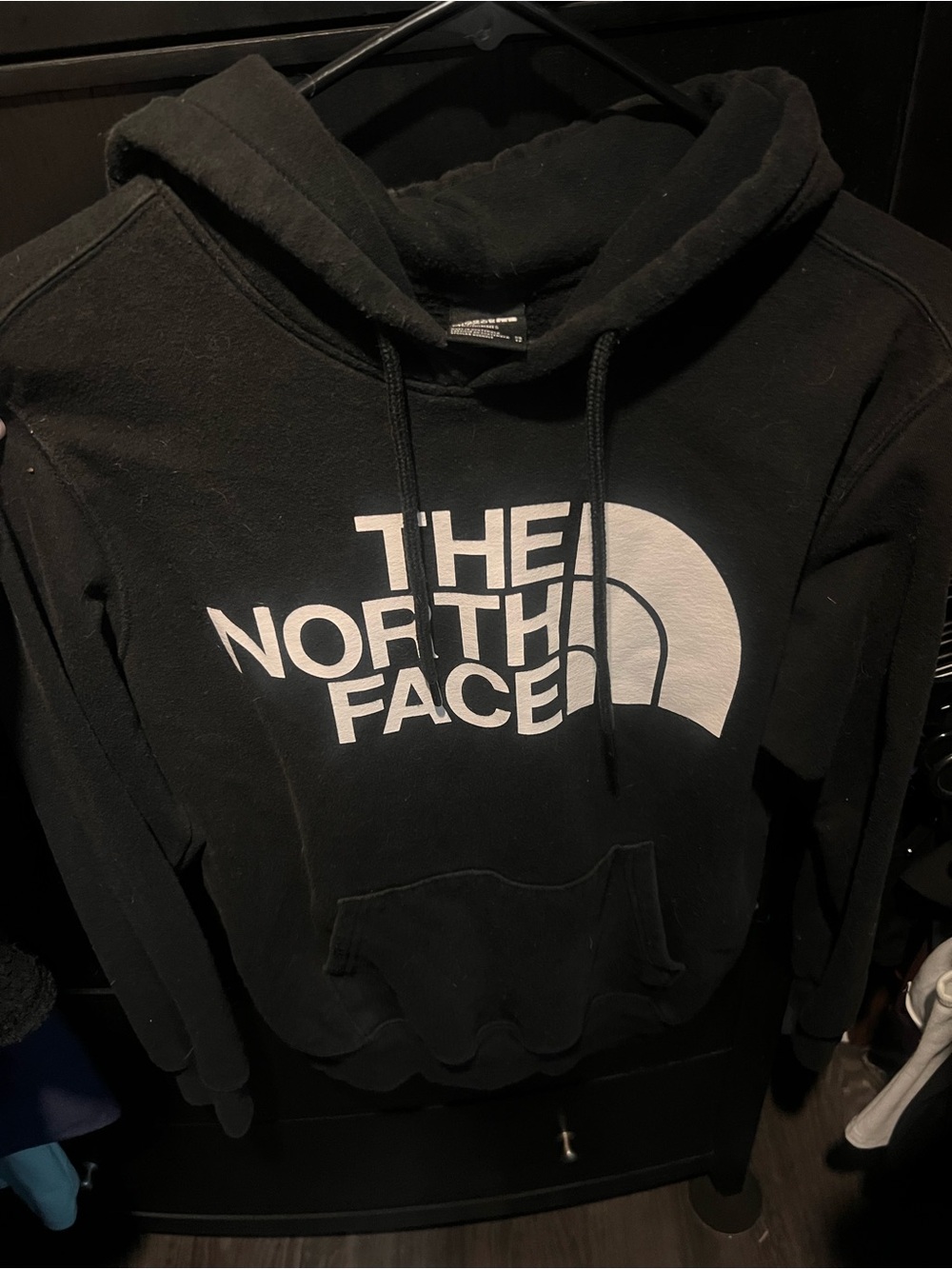The North Face Black Hoodie with White Logo
